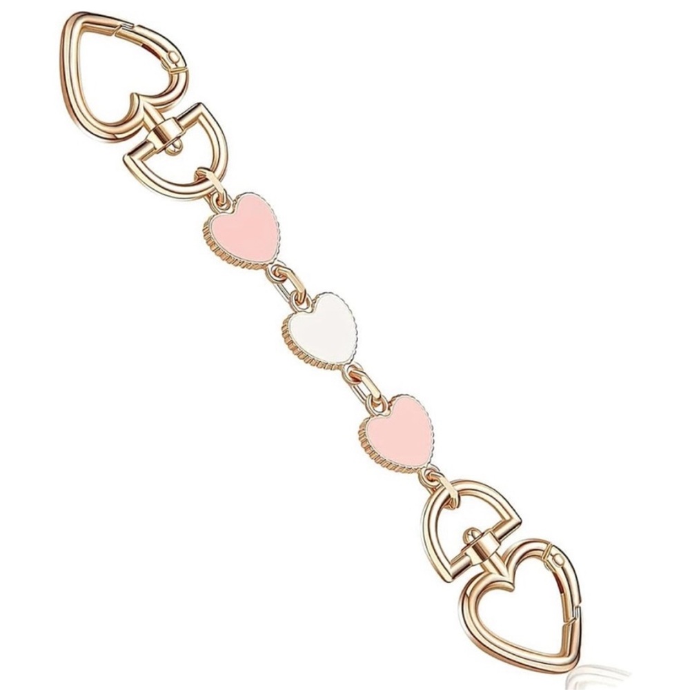 🌸3/$25 Pink Hearts Purse Extender Chain, Handbag Purse Strap Extender Charm